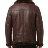Order Bennett Reddish Leather Fur Jacket