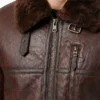 Bennett Reddish Fur Leather Jacket For Mens