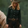 Beth Dutton Yellowstone Season 5 Kelly Reilly Printed Cotton Shirt
