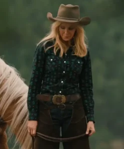 Beth Dutton Yellowstone Season 5 Kelly Reilly Printed Cotton Shirt