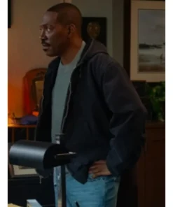 Beverly Hills Cop Axel F Eddie Murphy Hooded Black Jacket