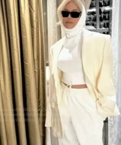 Beyoncé Cream Buttoned Blazer