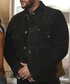 Big Sky Beau Arlen Suede Black Trucker Jacket