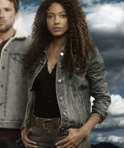 Big Sky Cassie Dewell Grey Suede Women Trucker Jacket