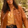 Big Sky S03 Kylie Bunbury Brown Leather Jacket
