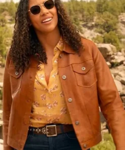 Big Sky S03 Kylie Bunbury Brown Leather Jacket