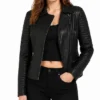 Biker Leather Jacket Nicha Womens