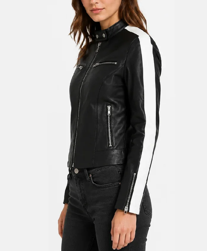Bikers Leather Jackets Stripes Women