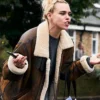 Billie Piper TV Series I Hate Suzie Pickles Season 01 Episode 07 Brown Shearling Fur Leather Jacket For Sale