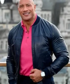 Black Adam Dwayne Johnson Bomber Leather Jacket