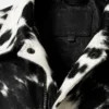Black And White Leather Cowhide Skin Fur Jacket