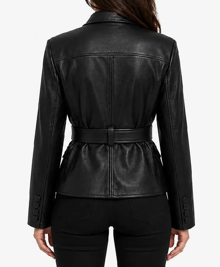 Black Biker Blazer Jacket For Women