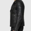 Black Kay Michael Quilted Leather Jackets