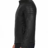Black Leather Biker Jacket For Mens