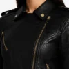 Black Leather Jacket Slim Fit Kay Michaels For Women