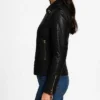 Black Leather Jacket Slim Fit Kay Michaels For Womens
