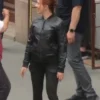 Black Widow 2021 Black Bomber Jacket
