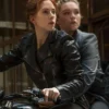 Black Widow 2021 Black Real Leather Jacket