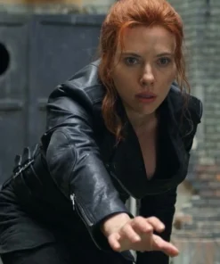 Black Widow Natasha Romanoff Black Biker Jacket