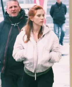 Black Widow Scarlet Johansson White Hooded Jacket