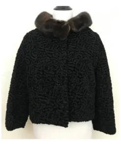 Bomber Persian Lamb Mink Fur Collar Jacket