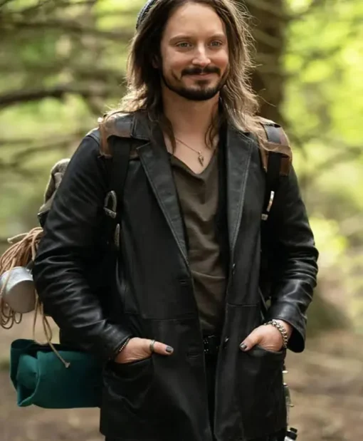 Bookworm 2024 Elijah Wood Black Leather Blazer