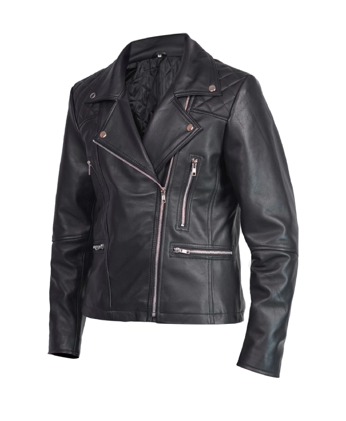 Michelle Yeoh Boss Level 2021 Dai Feng Leather Black Jacket