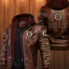 Boston Bruins NHL Team Full Zip-Up Leather Jacket For Men And Women
