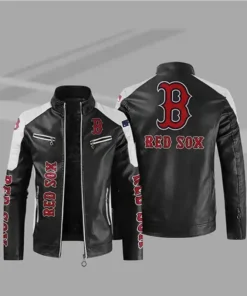 Boston Red Sox Full Zip-Up Leather Jacket