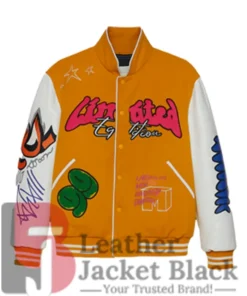 Boxy Fit Graffiti Varsity Letterman Multicolor Jacket