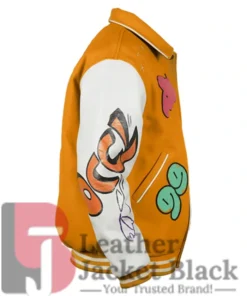 Boxy Fit Graffiti Varsity Multicolor Letterman Jacket