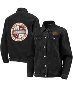 Boyd Block Washington Commanders Black Denim Jacket