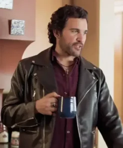 Branching Out 2024 Juan Pablo Di Pace Leather Black Jacket