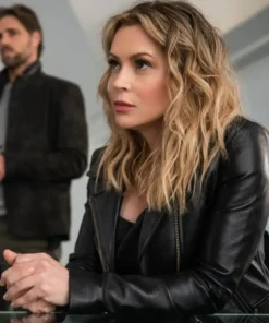 Brazen Alyssa Milano Black Motorcycle Leather Jacket