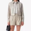Brenda Iro Kenan Cropped Classic Collar Leather Jacket