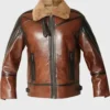 Brennon Aviator SF Distressed Shearling Brown Jacket