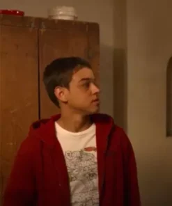 Brett Gray TV Series On My Block Season 02 Episode 09 Jamal Turner Fleece Red Hoodie Jacket