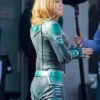 Brie Larson Captain Marvel Carol Danvers Green Leather Jacket