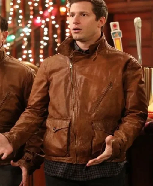 Brooklyn Nine-Nine Andy Samberg Leather Brown Jacket
