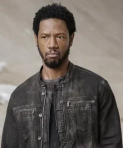Broussard TV Series Colony Tory Kittles Black Distressed Real Leather Jacket