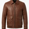Distressed Brown Bomber Aviator Flight A-2 Jacket