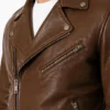 Brown Brando Style Biker Jacket For Men