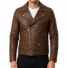 Style Biker Men’s Brown Brando Jacket