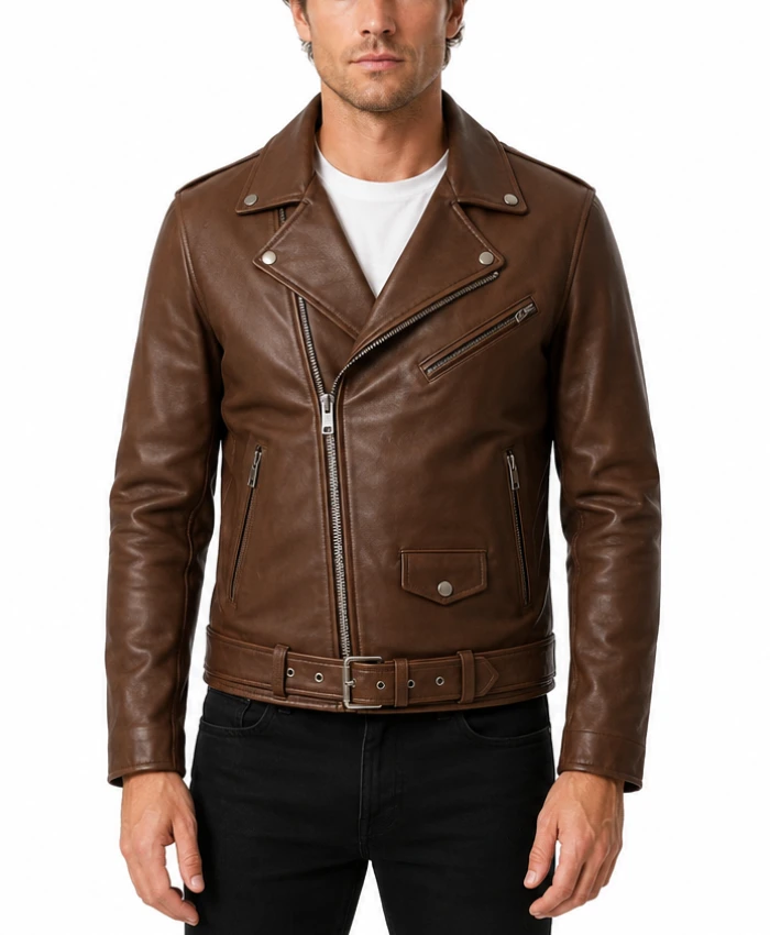 Style Biker Men’s Brown Brando Jacket