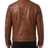 Brown Distressed Cafe Racer Mens Vintage Biker Leather Jacket