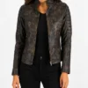 Brown Quilted Distressed Jacket