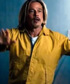 Bullet Train Brad Pitt Yellow Men Cotton Jacket