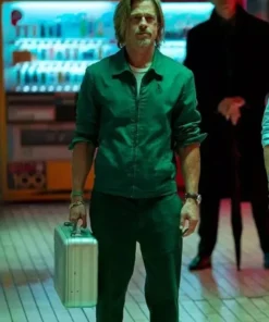 Bullet Train Ladybug Green Cotton Zip Jacket