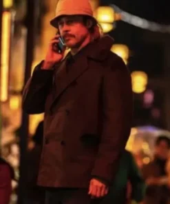 Bullet Train Ladybug Men Cotton Brown Double Breasted Peacoat