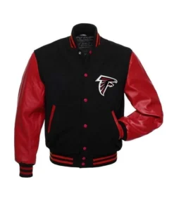 Buster Atlanta Falcons Rise Up Red and Black Varsity Jacket
